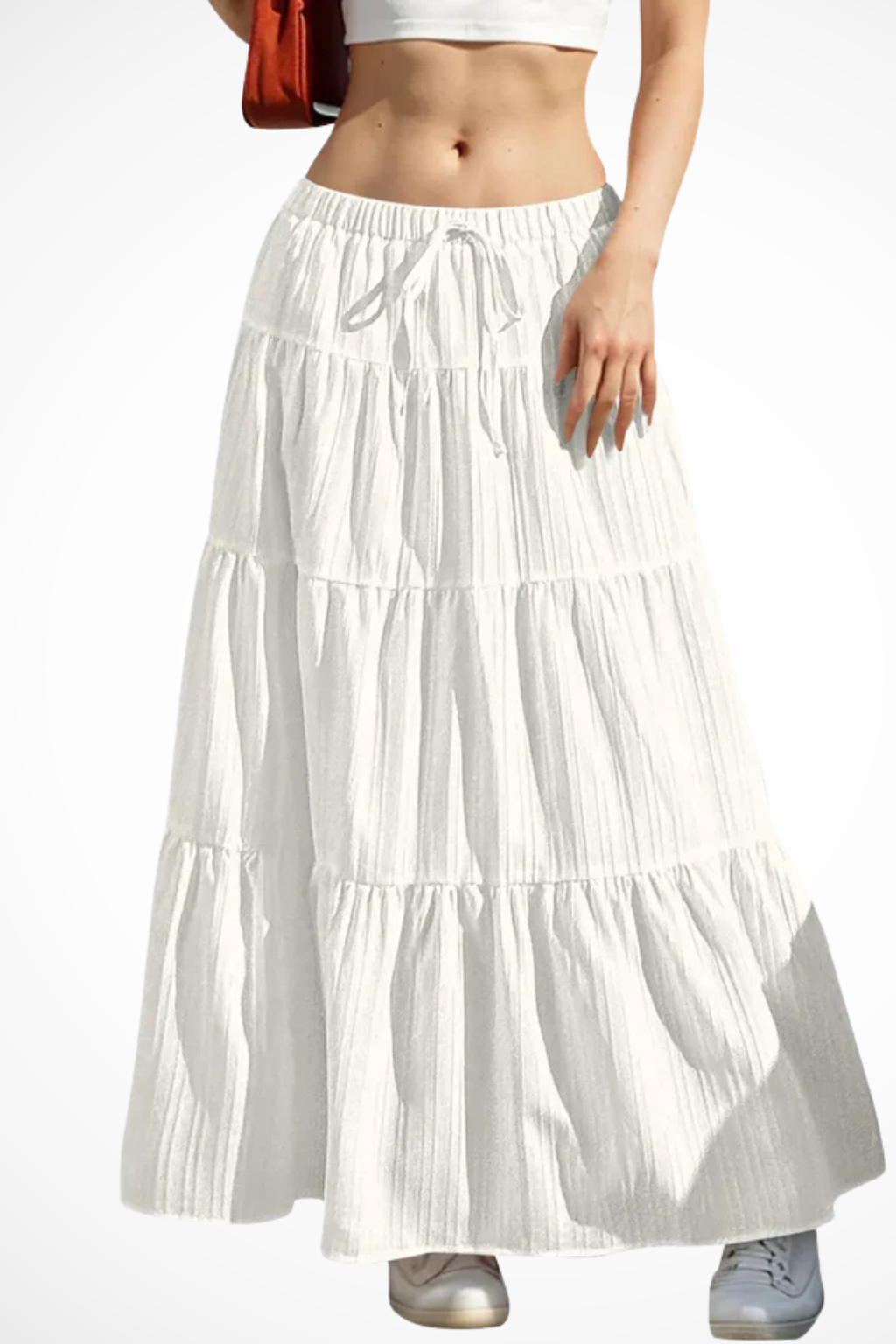 Bonnie | Women's Maxi Skirt - Tiered Design With Elasticated Waistband 5