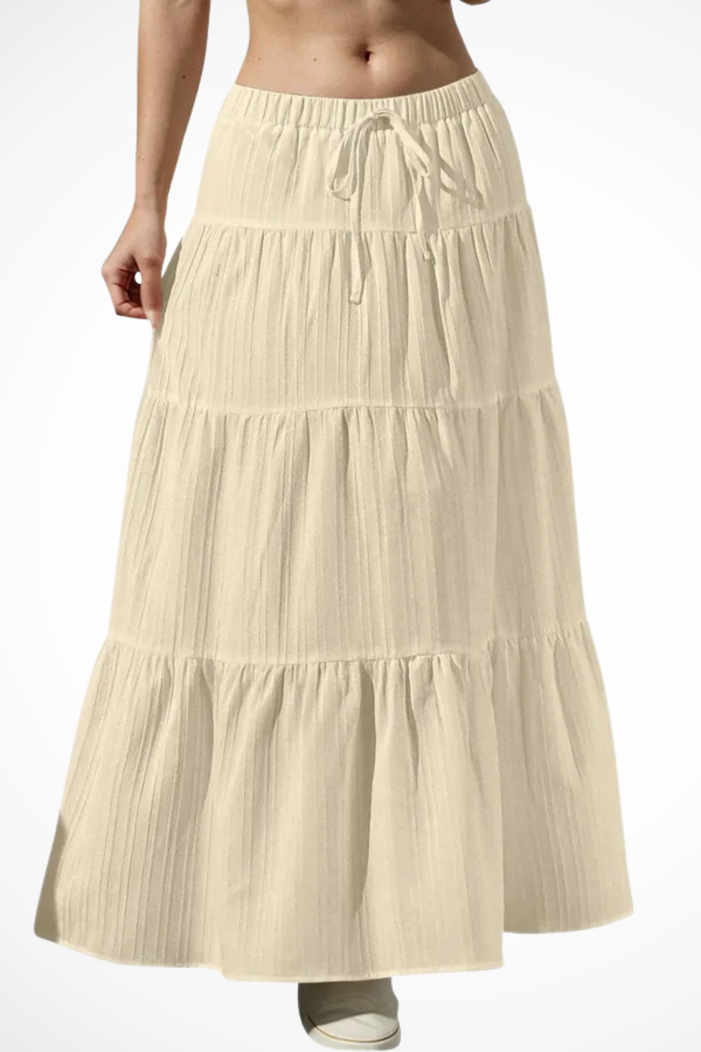 Bonnie | Women's Maxi Skirt - Tiered Design With Elasticated Waistband 7