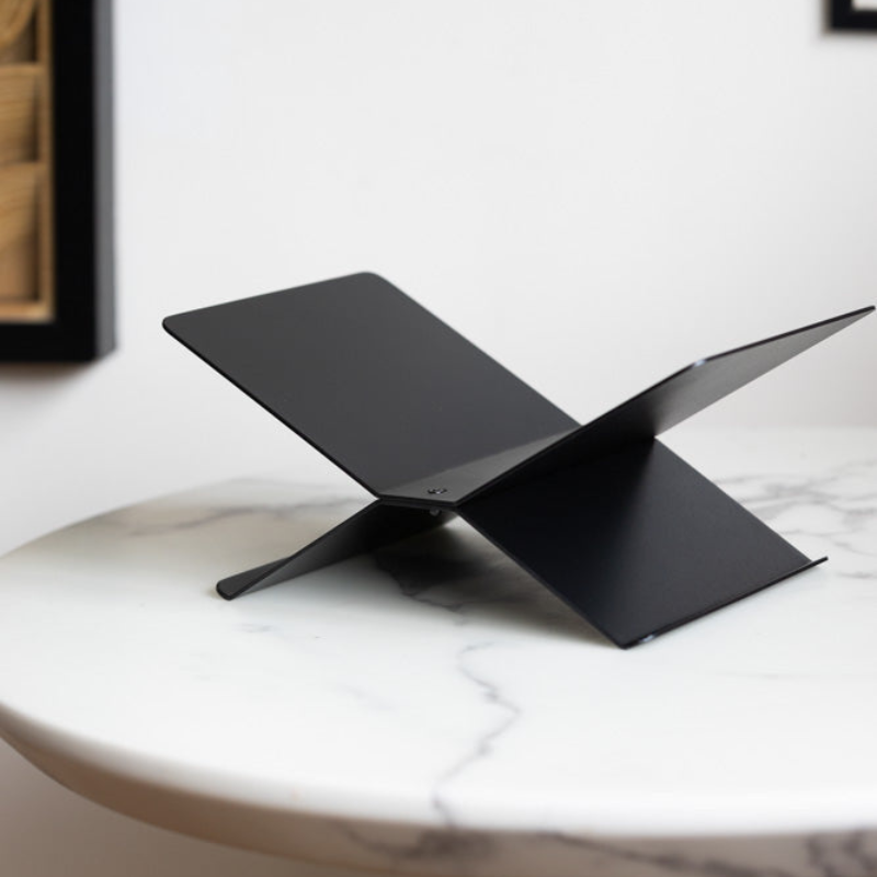 Book Stand | Crossed Open Frame With A Wide Page Cradle