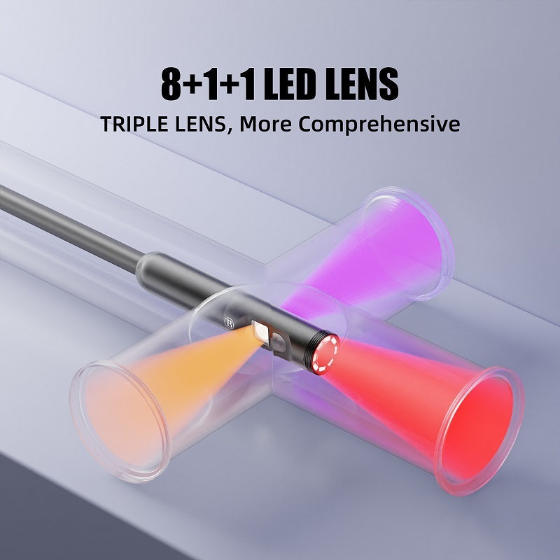 Borescope Endoscope Inspection Camera | Triple Lens 1080p HD with 4.5 Inch Screen | IP68 Waterproof, 2600mAh Battery