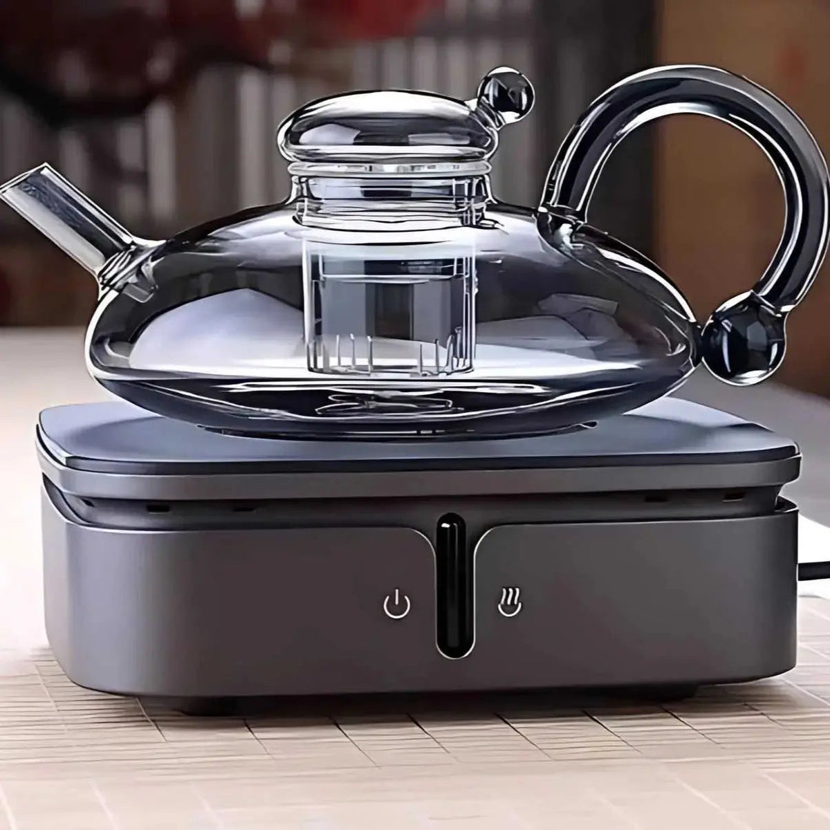 Borosilicate Glass Teapot Set | Semi-Automatic Mesh Filtration | Heat-Resistant, Eco-Friendly Tea Brewing for Stovetop & Microwave
