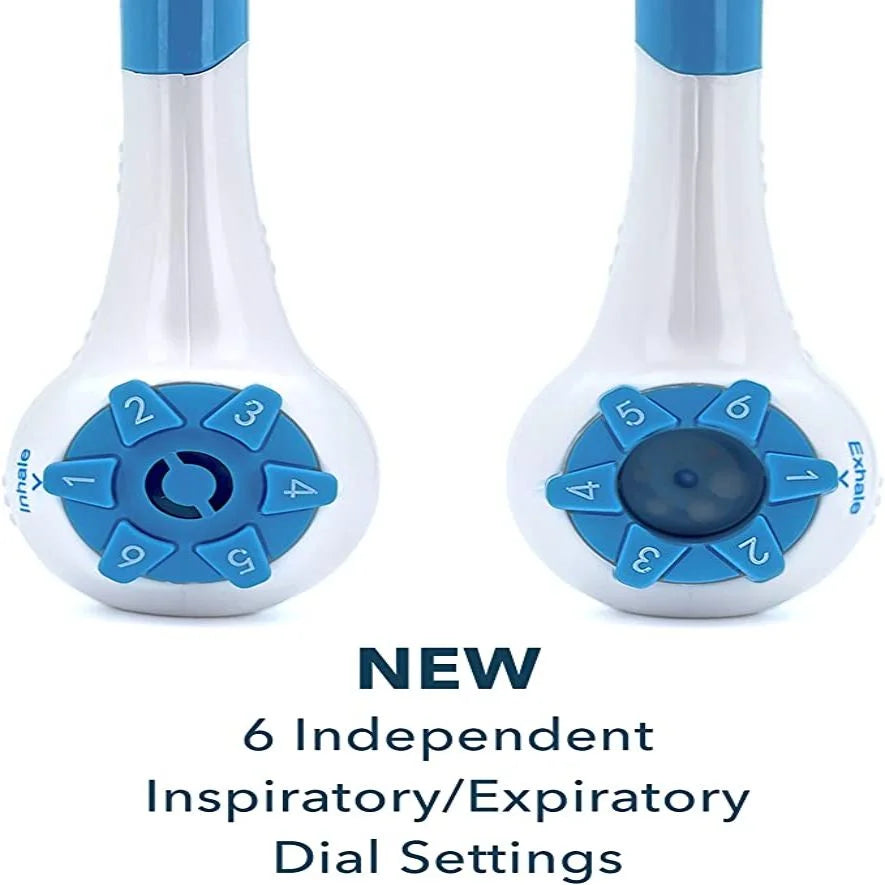 Breathing Exerciser Trainer Device | Adjustable Inhale & Exhale Resistance | Drug-Free Respiratory Muscle Builder