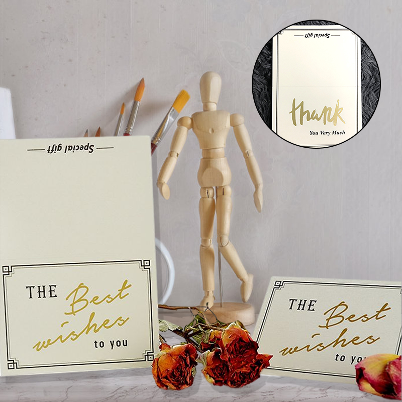 Bronzing Greeting Cards Set with Envelopes | 7 Assorted Messages | Ideal for Birthdays, Thank You & Celebrations