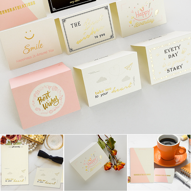 Bronzing Greeting Cards Set with Envelopes | 7 Assorted Messages | Ideal for Birthdays, Thank You & Celebrations