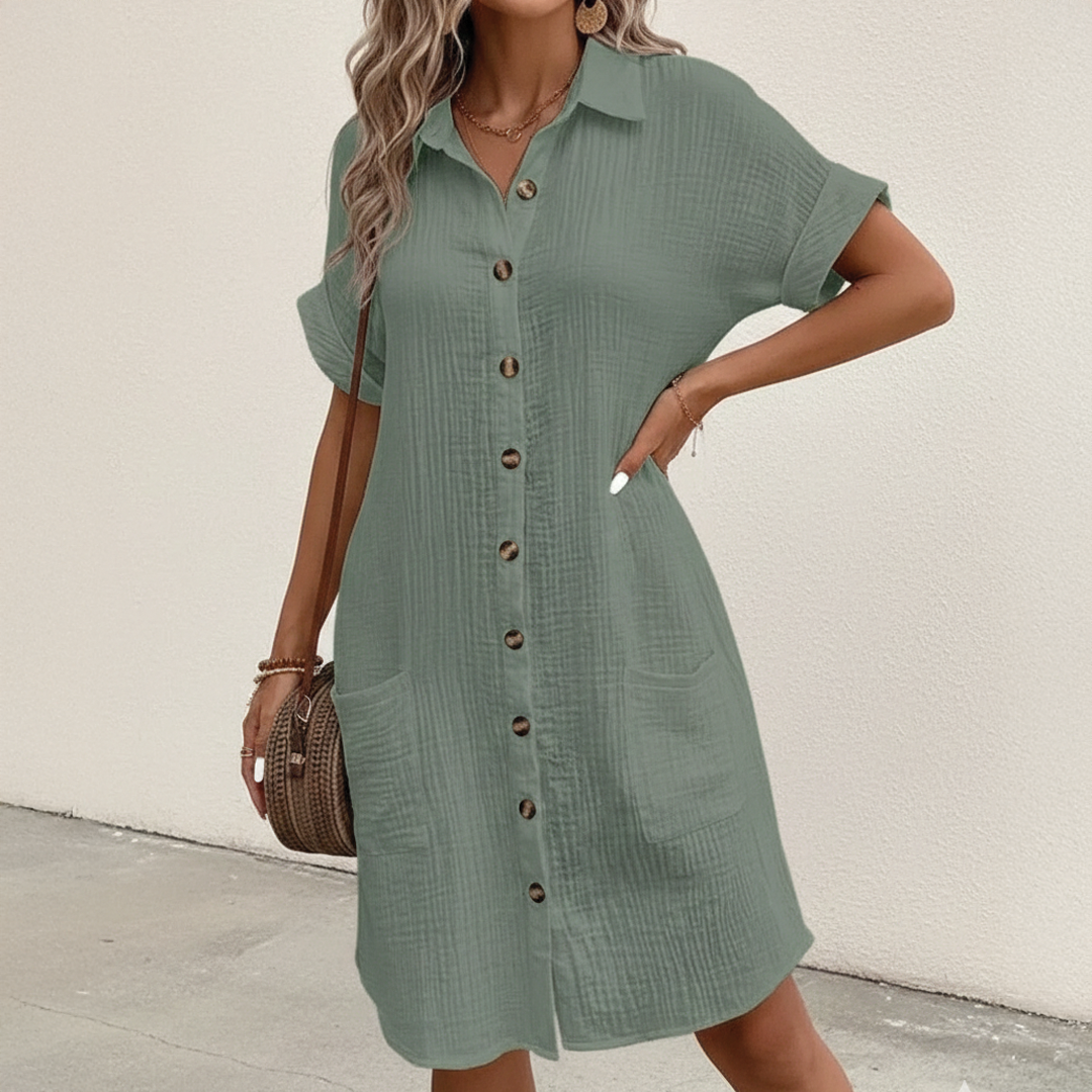 Brooklyn | Women's Summer Dress – Cotton Polo Shirt With Pockets 3