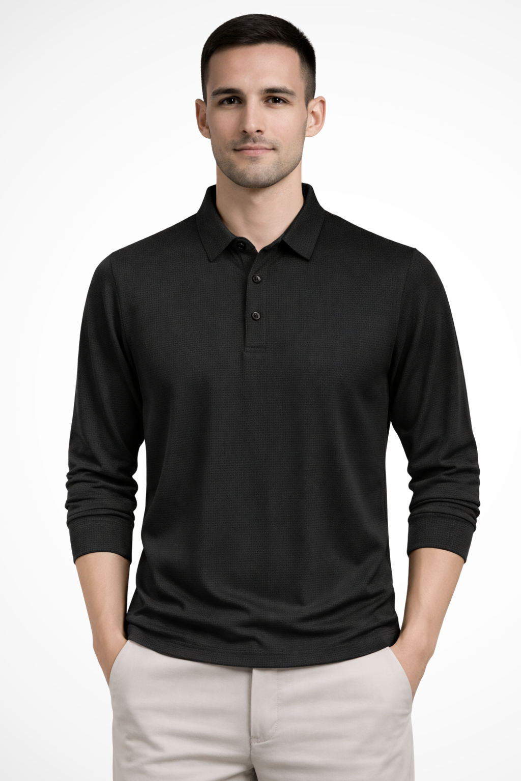 Bryn | Men's Polo Shirt - Textured Cotton Fabric, Short Sleeve Design 0