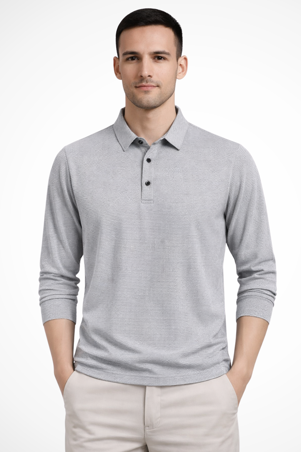 Bryn | Men's Polo Shirt - Textured Cotton Fabric, Short Sleeve Design 11