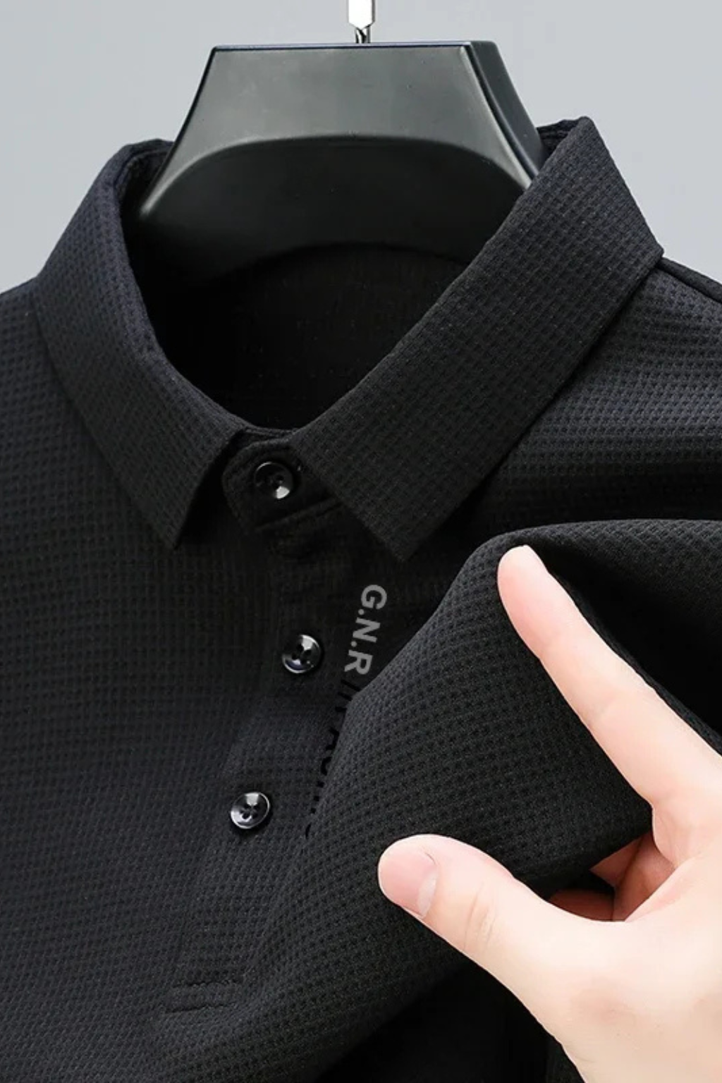 Bryn | Men's Polo Shirt - Textured Cotton Fabric, Short Sleeve Design 2