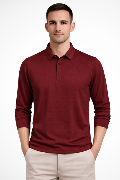 Bryn | Men's Polo Shirt - Textured Cotton Fabric, Short Sleeve Design 3