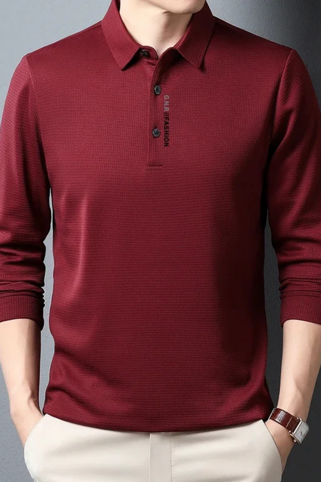 Bryn | Men's Polo Shirt - Textured Cotton Fabric, Short Sleeve Design 4