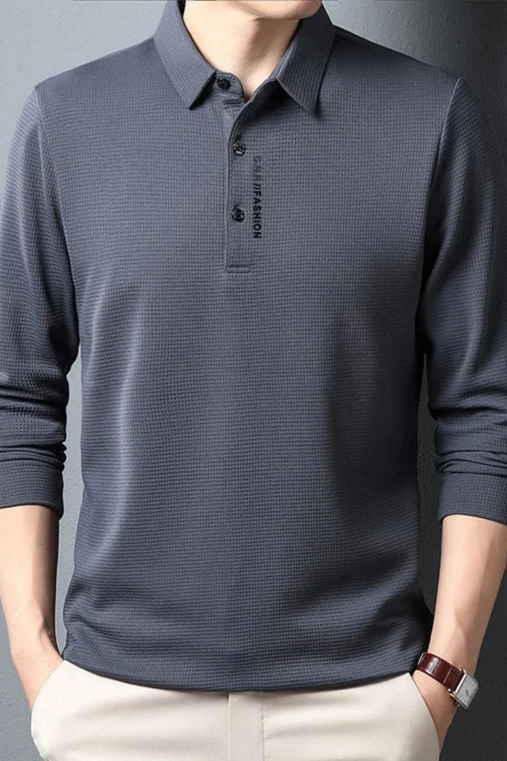 Bryn | Men's Polo Shirt - Textured Cotton Fabric, Short Sleeve Design 7