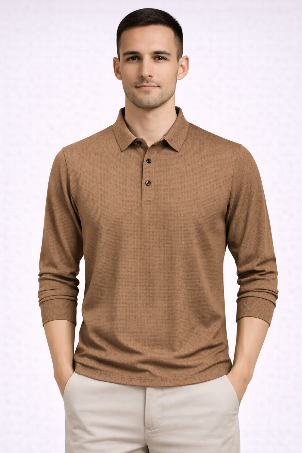 Bryn | Men's Polo Shirt - Textured Cotton Fabric, Short Sleeve Design 9