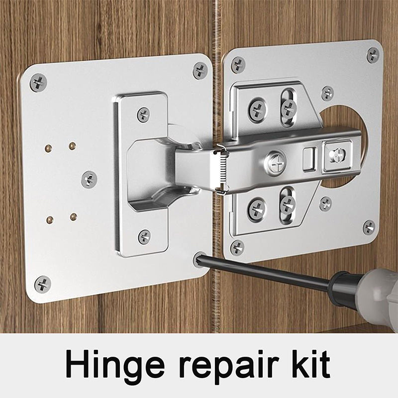 Cabinet Door Hinge Set Stainless Steel | Soft-Close Damper Mechanism | Quiet Closing for Folding Cabinet Doors with Fixing Plates