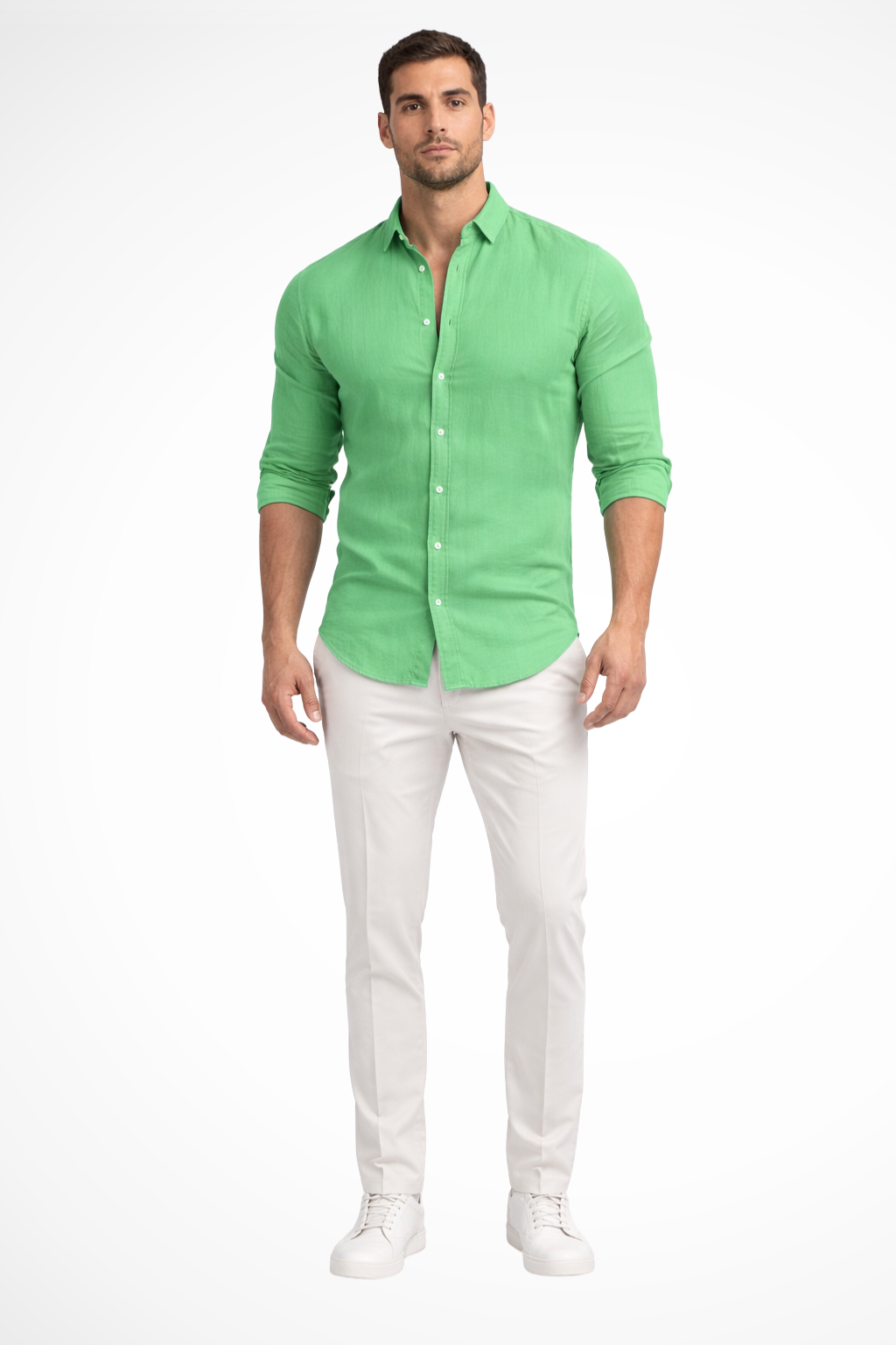 Callum | Men's Shirt - Loose Fit Cotton with Classic Lapel Collar 1