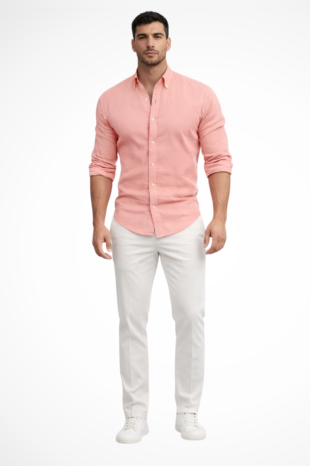 Callum | Men's Shirt - Loose Fit Cotton with Classic Lapel Collar 2