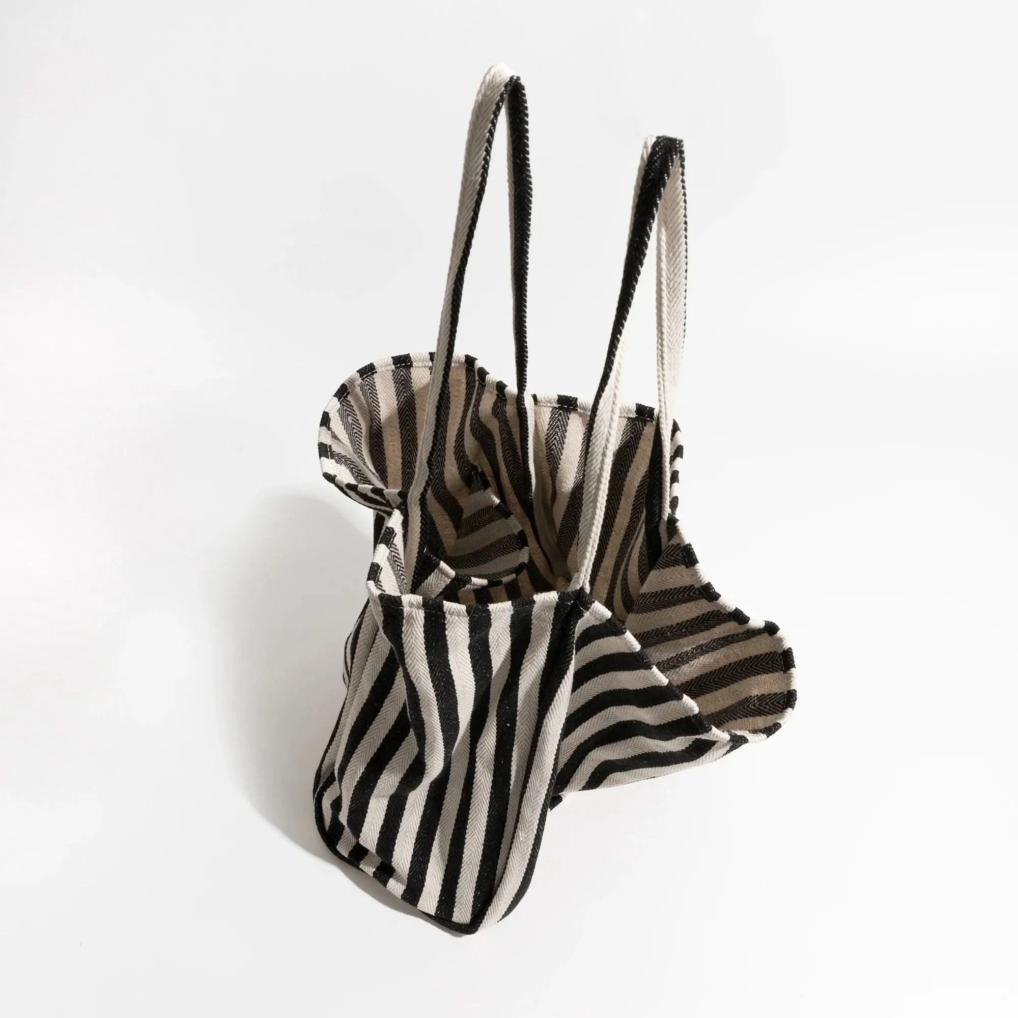 Canvas Tote Bag | Striped Design With Long Handles - Durable Everyday Use
