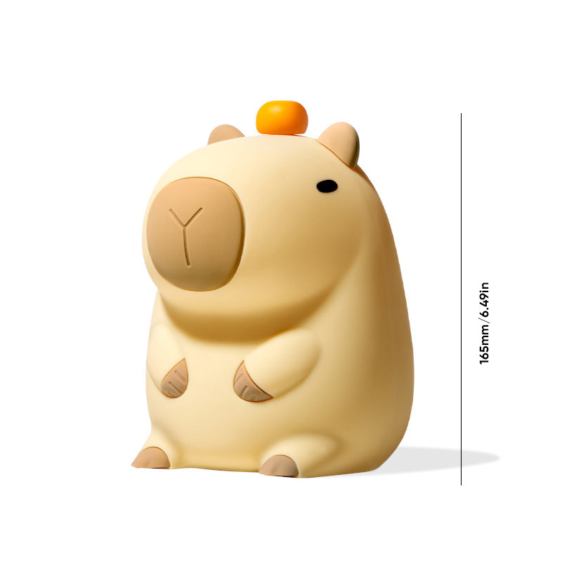 Capybara LED Night Light | Touch Sensor & Remote Control | USB Rechargeable Silicone Mood Lamp for Bedroom & Desk