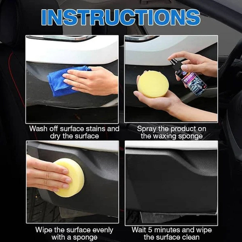 Car Interior Leather and Plastic Coating Agent 120ml | Nano Film Protection | Restores Shine for 3-6 Months Without Fading