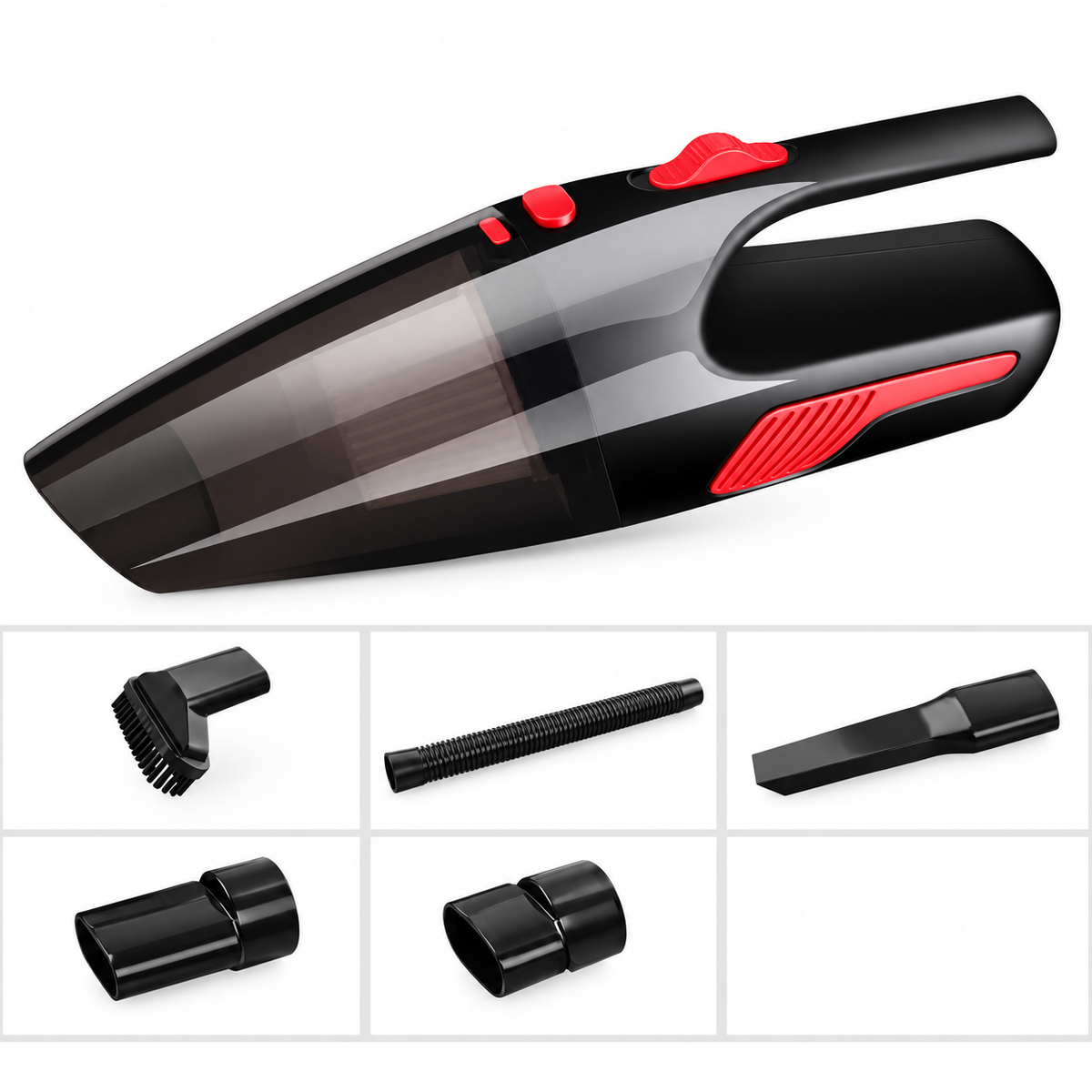 Car Vacuum Cleaner Wet and Dry Handheld | HEPA Filtration | Wired or Wireless, Crevice Tool and Extension Hose Included