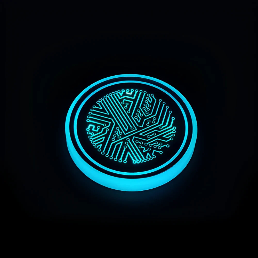 LED Glow Disc 2 Pack | Acrylic, Vibration & Motion Sensor Activated | Rechargeable USB, 7 Colours, 15 Day Battery Life 12