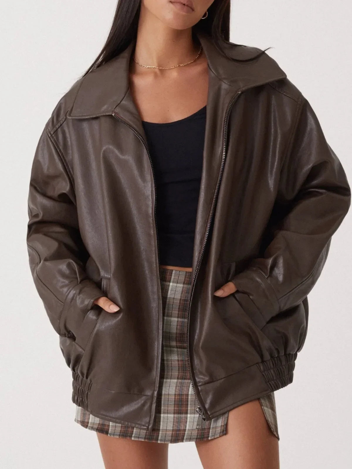 Carol | Women's Faux Leather Jacket – Oversized Relaxed Fit 1
