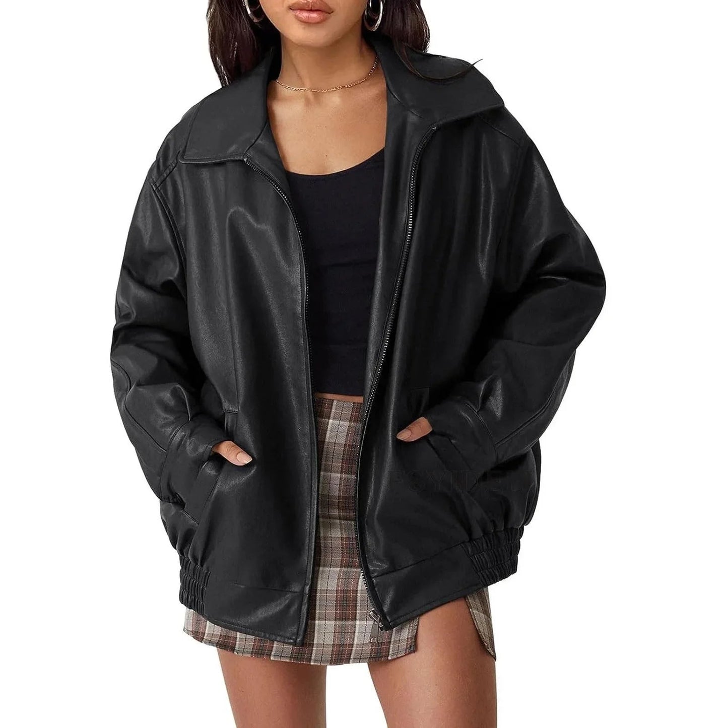 Carol | Women's Faux Leather Jacket – Oversized Relaxed Fit 3