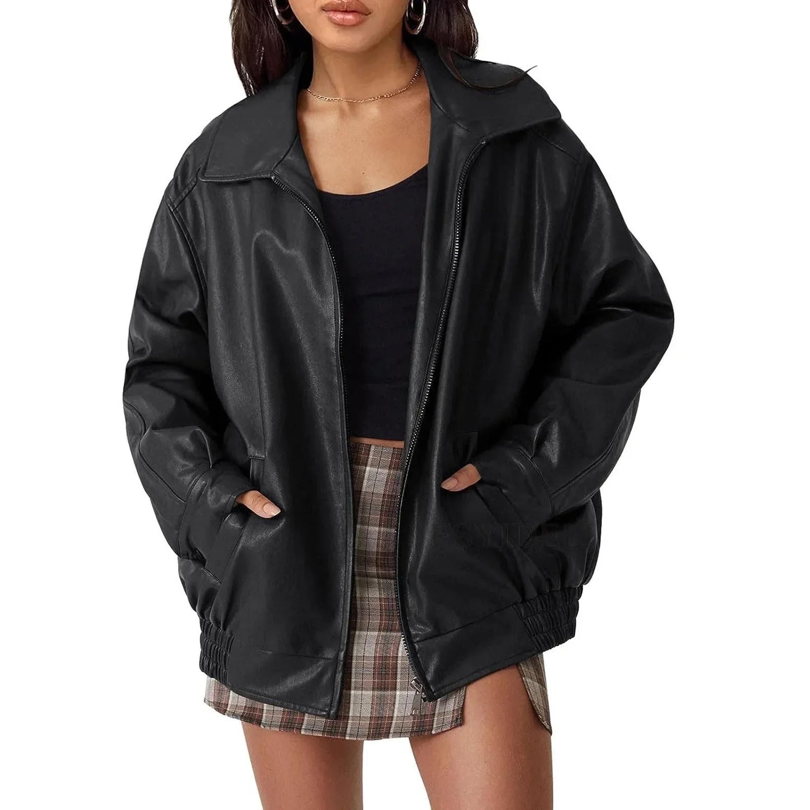 Carol | Women's Faux Leather Jacket – Oversized Relaxed Fit 3
