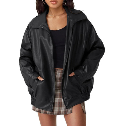 Carol | Women's Faux Leather Jacket – Oversized Relaxed Fit 3
