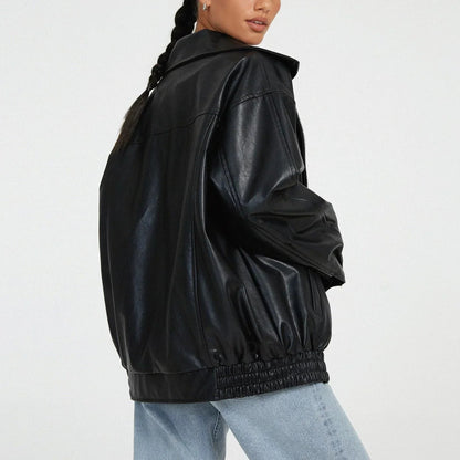 Carol | Women's Faux Leather Jacket – Oversized Relaxed Fit 5