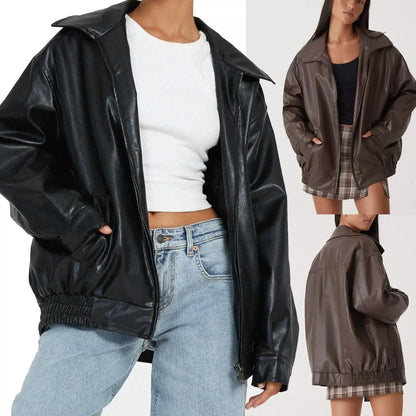 Carol | Women's Faux Leather Jacket – Oversized Relaxed Fit 6