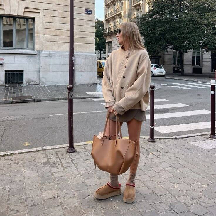 Caroline | Leather Tote Bag – Oversized Structured Design