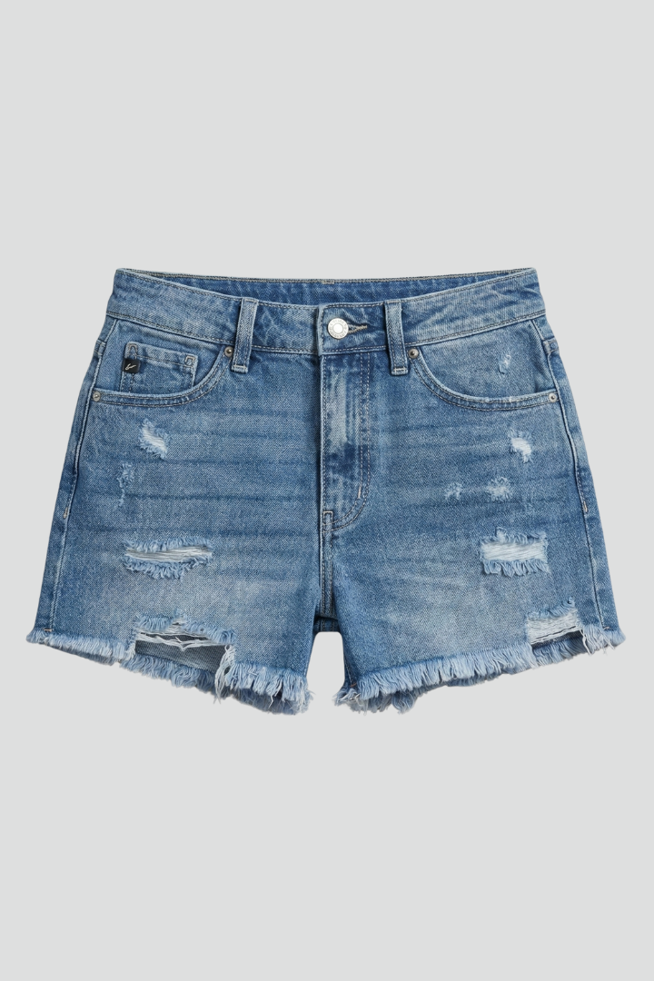 Caroline | Women's Denim Shorts – Frayed Hem Casual Fit 1