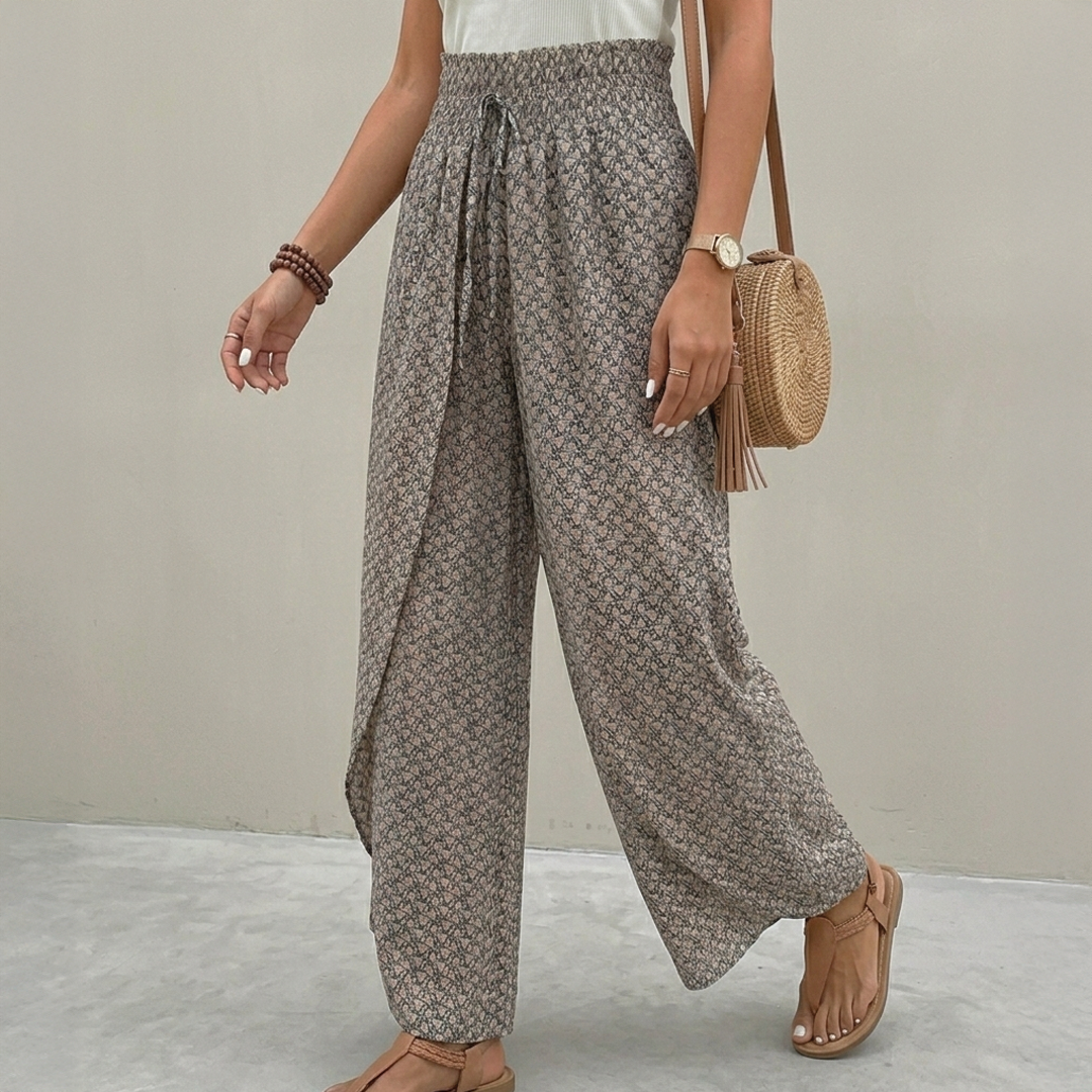 Carolyn | Wide Leg Trousers Women – High Waist with Drawstring 1