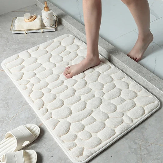 Casa Mat™️ | Non-Slip Bath Mat – Cobblestone Embossed Design, Quick-Dry 0
