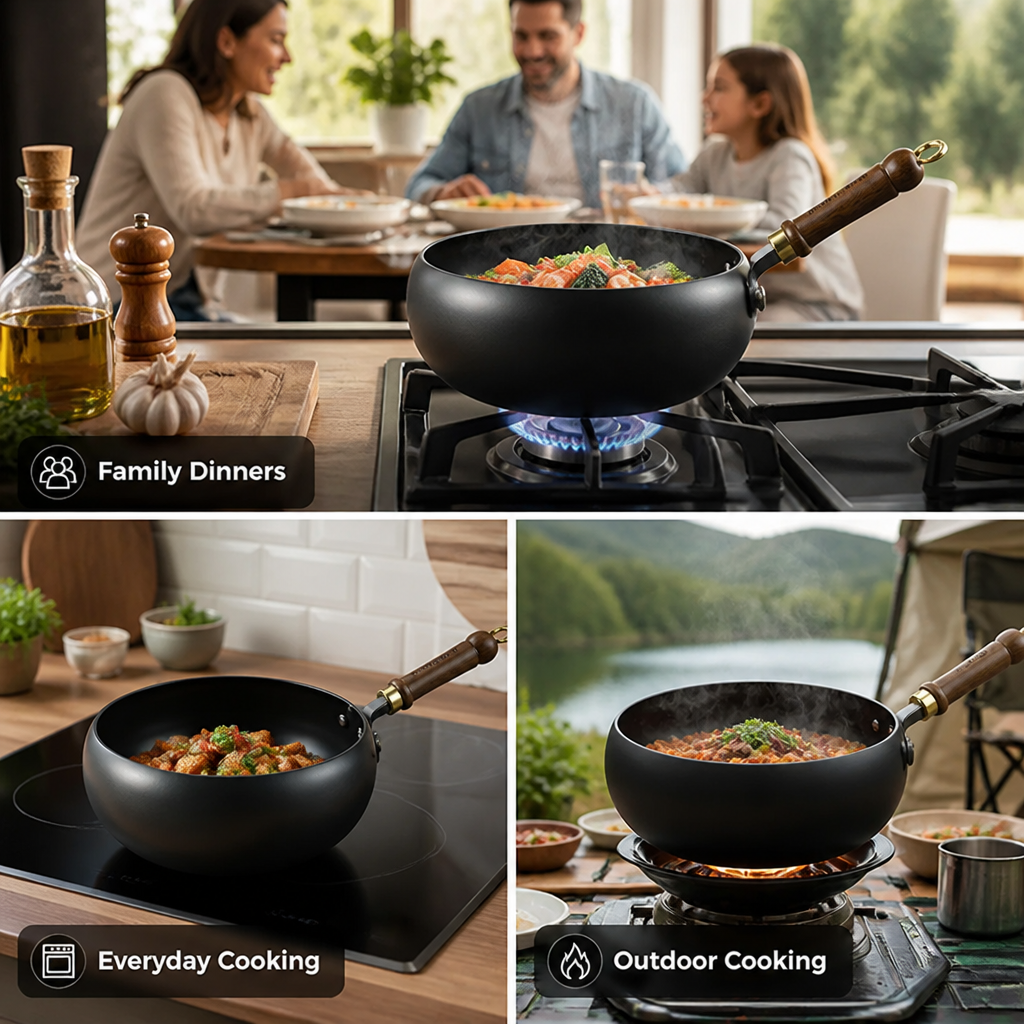 Cast Iron Roasting Pan | Uncoated Chemical-Free Surface | Works on Gas, Induction, Electric & Ceramic Hobs, Two Sizes