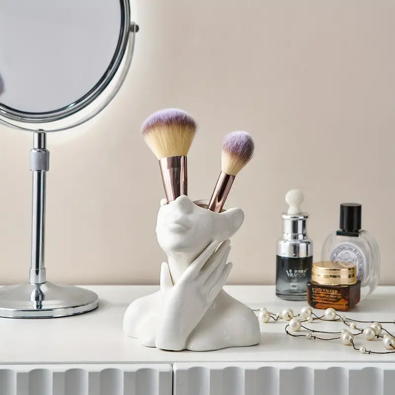 Ceramic Face Vase, Medium or Large | Elegant, Glamorous and Refined Styles | Sculptural Decor for Living Room and Office