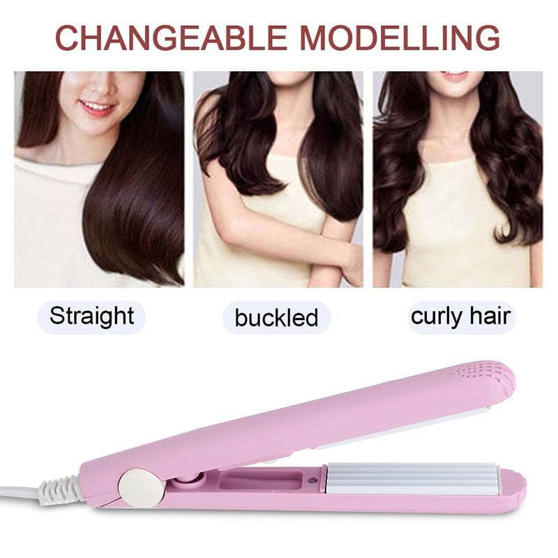 Ceramic Mini Hair Curler | Compact Travel Straightener Design