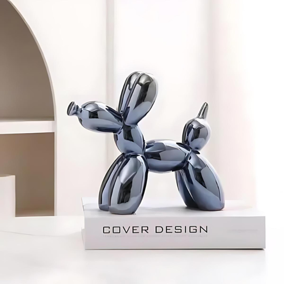 Ceramic Balloon Dog Sculpture Modern Playful Home Decor 0