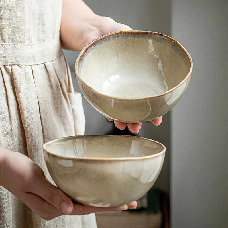 Ceramic Breakfast Bowl Set – Natural Beige, Handcrafted Design for Breakfast or Salads 1