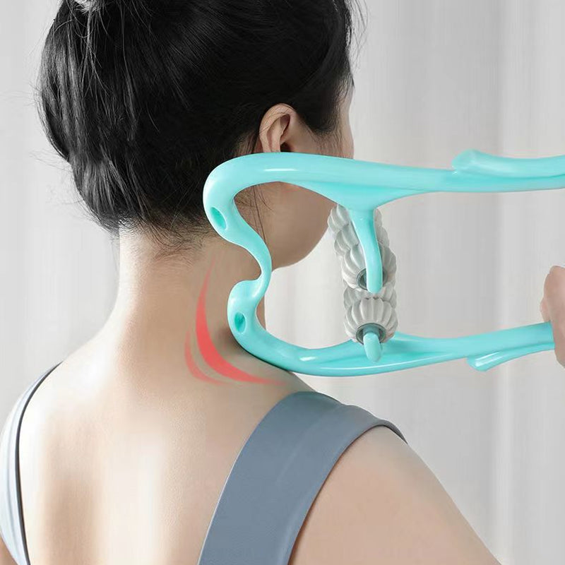 Cervical Neck Massager Roller | 6 Rotating Massage Heads | Relieves Shoulder and Neck Tension Anytime Anywhere