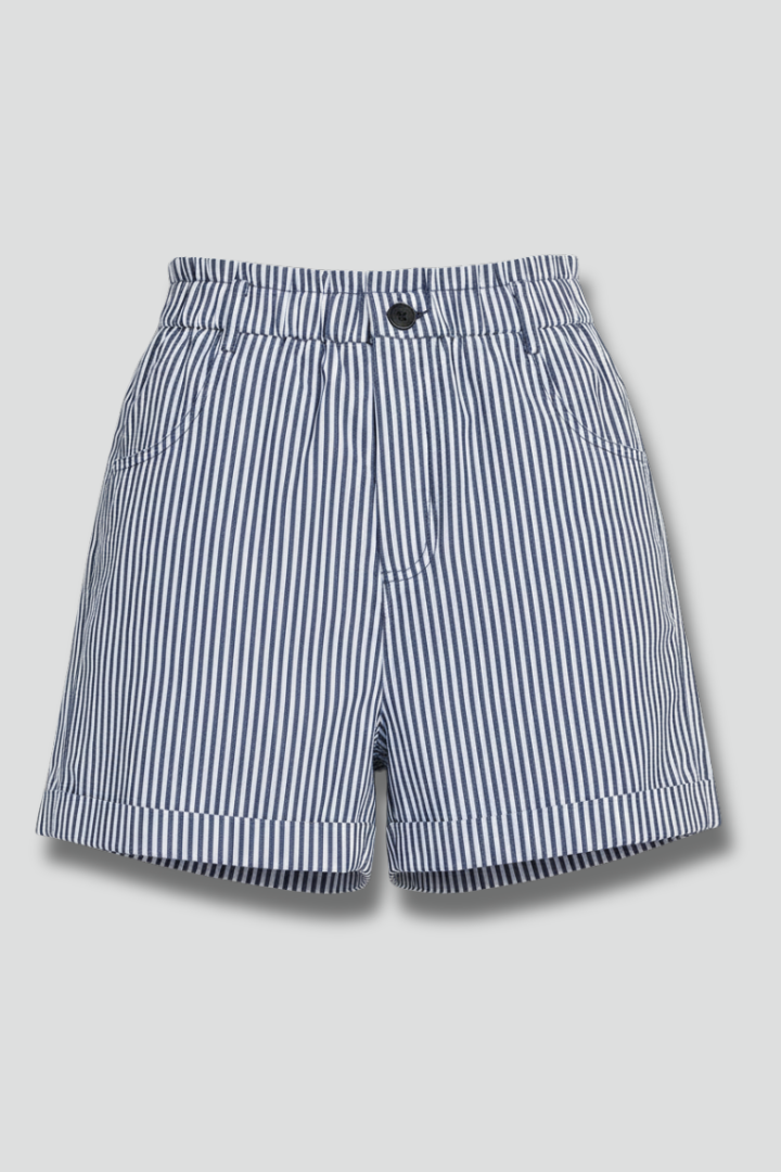 Charlotte | Women's Shorts – High Waist Tailored Striped Design 1