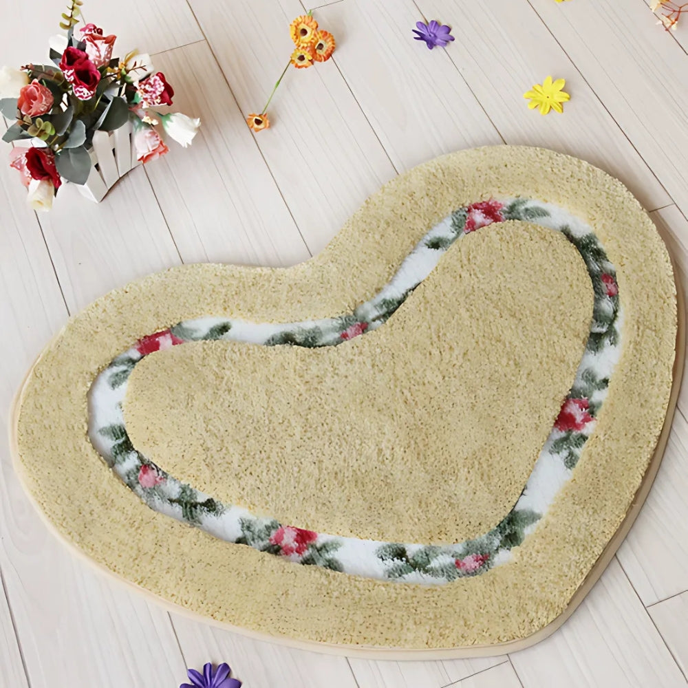 CharmingHeart | Non-Slip Bath Mat – Floral Tufted Microfiber Design