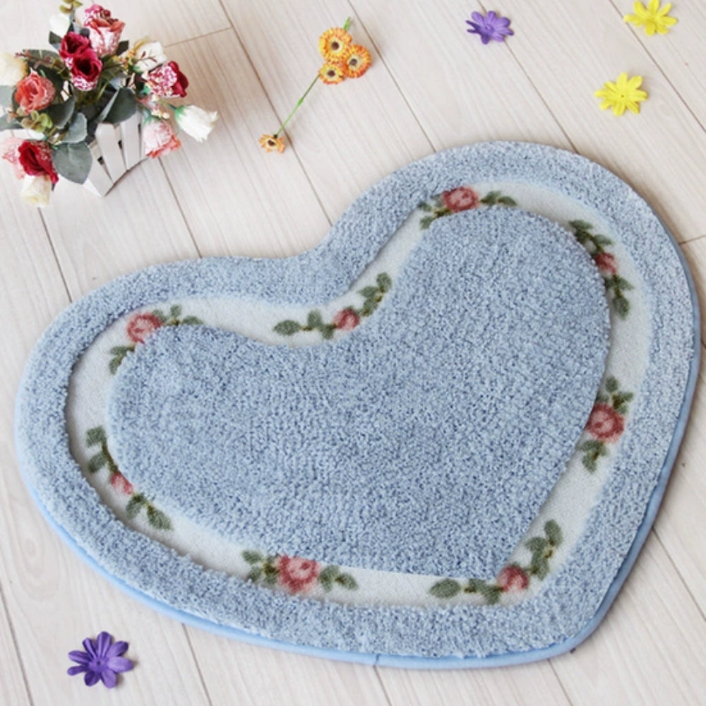CharmingHeart | Non-Slip Bath Mat – Floral Tufted Microfiber Design