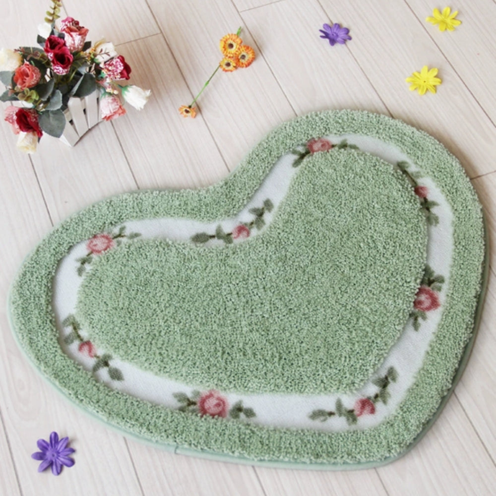 CharmingHeart | Non-Slip Bath Mat – Floral Tufted Microfiber Design