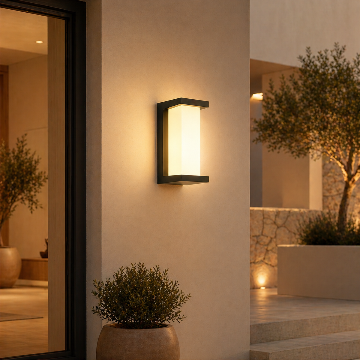 LED Outdoor Wall Light with Motion Sensor | Aluminium, 12.5 x 26 cm | IP65 Weatherproof, Warm White Light 3000K 1