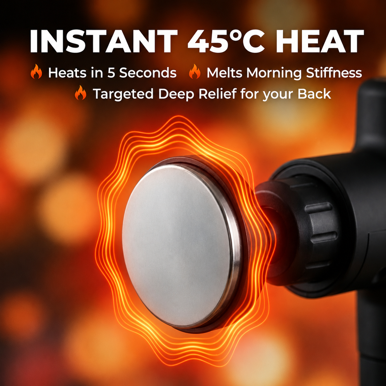 Back Heater & Massager Gun | Folding Arm, Heated Head
