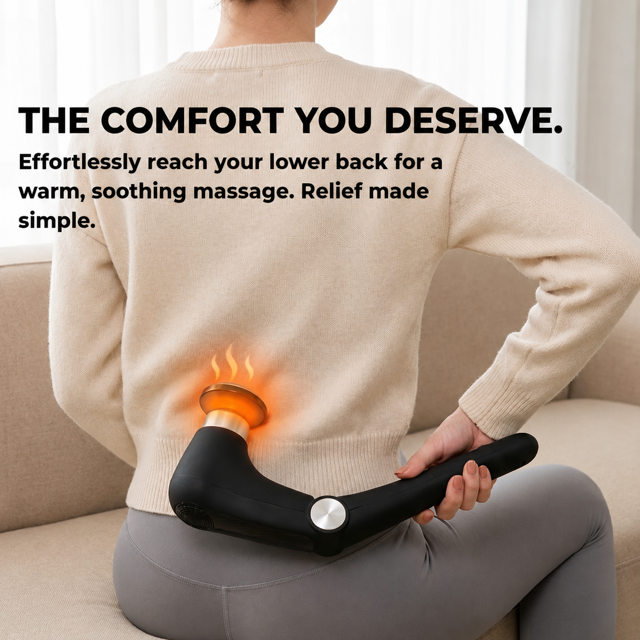 Back Heater & Massager Gun | Folding Arm, Heated Head