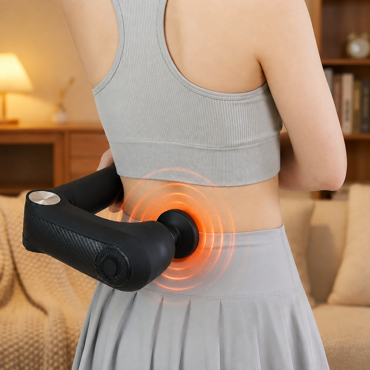 Back Heater & Massager Gun | Folding Arm, Heated Head
