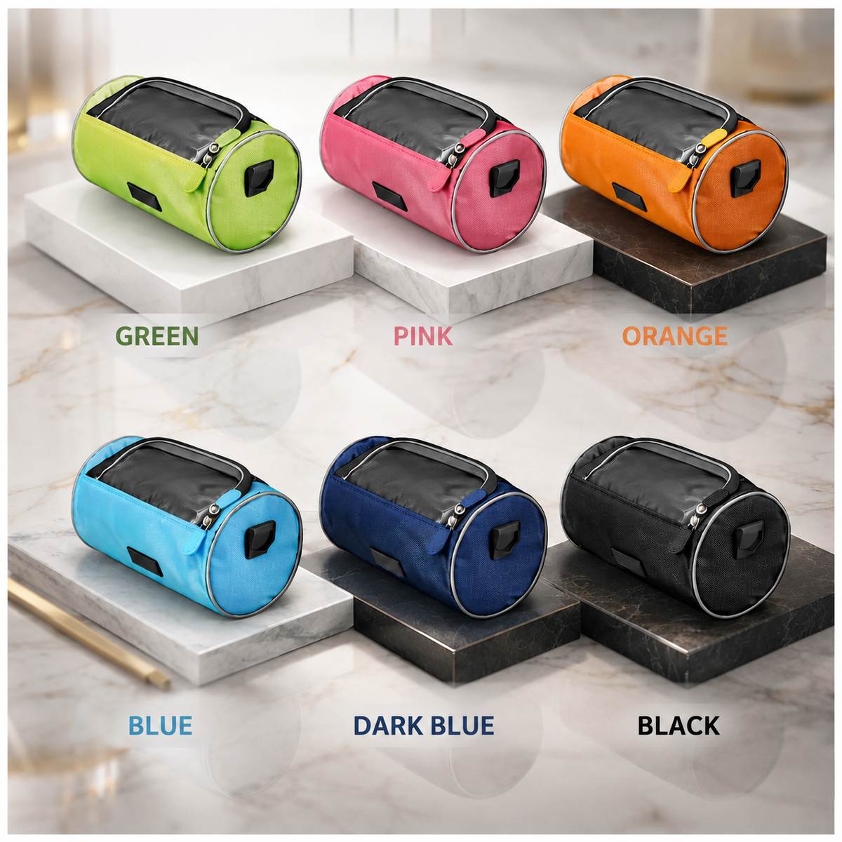 Bike Handlebar Storage Bag | Touchscreen Phone Window, 22 x 12 x 12.5 cm | Waterproof Nylon, Hook-and-Loop Mount 19