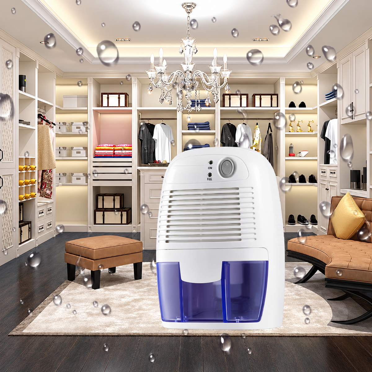 Mini Dehumidifier | Portable Compact Design | Basement, Bathroom, Bedroom & Crawl Space Damp Control